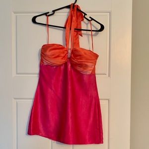 Pink satin Cache blouse